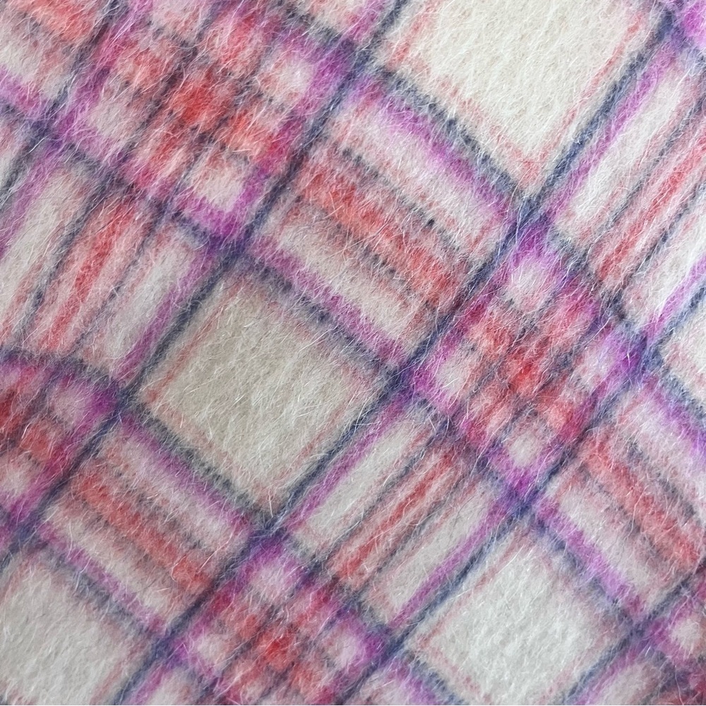 Vintage 1950s Louis Goldstein Plaid Pink Women's Wool Dress Coat Medium - Picture 15 of 16